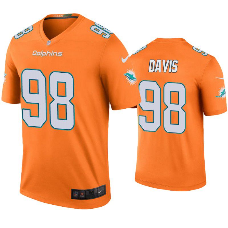 Men Miami Dolphins #98 Raekwon Davis Nike Oragne Color Rush Legend NFL Jersey